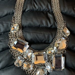 GRAZIANO (signed) FASHION NECKLACE MULTI CHAIN DROP LUCITE 16”